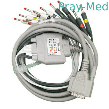 satın al Zoncare 10 Kurşun EKG Kablosu Gri Muz 4.0mm DB 36pin Konnektörlü Çevrimiçi üretim
