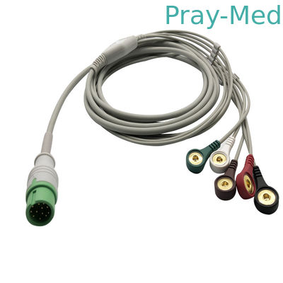 satın al Comen için Gri C30 C40 3.6m 12pins 5 Kurşun EKG Kablosu ve Leadwires Çevrimiçi üretim