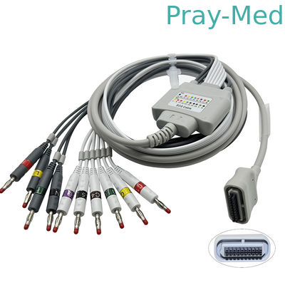 satın al 10 Kurşun 20Pin Muz 4.0 EKG Kablosu Uyumlu Edan EKG SE-1515 DX12 Holter Kablosu Çevrimiçi üretim