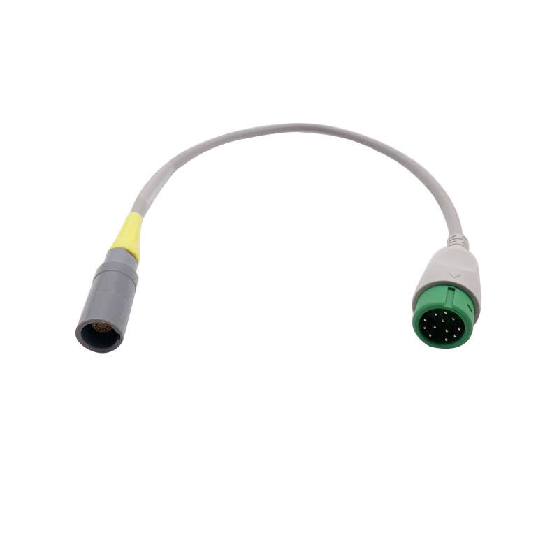 Comen 12 Pin Spo2 Adapter Cable Spo2 Sensor Extension Wire Grey Color