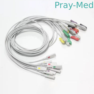 Kangmei 10 Leads EKG EKG Kablosu İkiz Pin Klip Konnektör Proksimal 1m