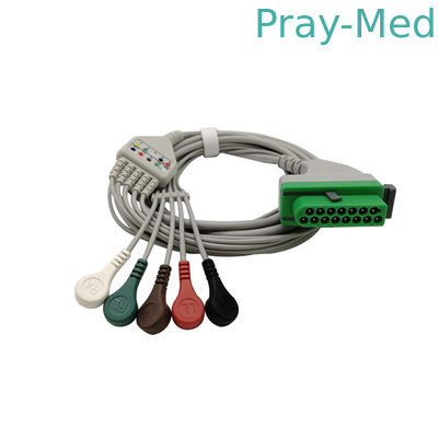 15Pin 3 uçlu/5 uçlu Uyumlu Doğrudan Bağlantılı EKG Kablosu AHA 3,6 m Fukuda Denshi