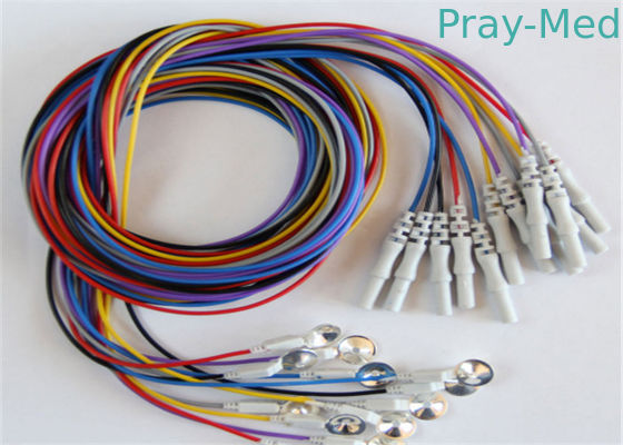 Renkli Eeg Elektrot Kapağı, Renkli Eeg Kurşun Telleri 10pcs / Set