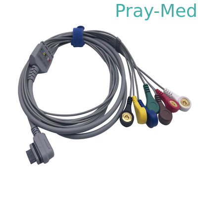 GE 7 Kurşun EKG Hasta Kablosu 1.1m 16pin Snap AHA veya IEC TPU Ceketli