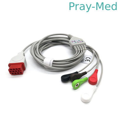 Bionet BM5 BM7 ile Uyumlu 12 Pinli 5 uçlu EKG Hasta Kablosu