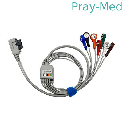 Kuzey Doğu 7 Kurşun Holter Kabloları, Geçmeli Uçlu 0.9m TPU Kılıflı