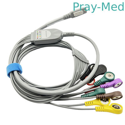 Jincomed 10 Kurşun Holter Kablo EKG Kablosu Gri 11pin Geçmeli Uç 0.9m